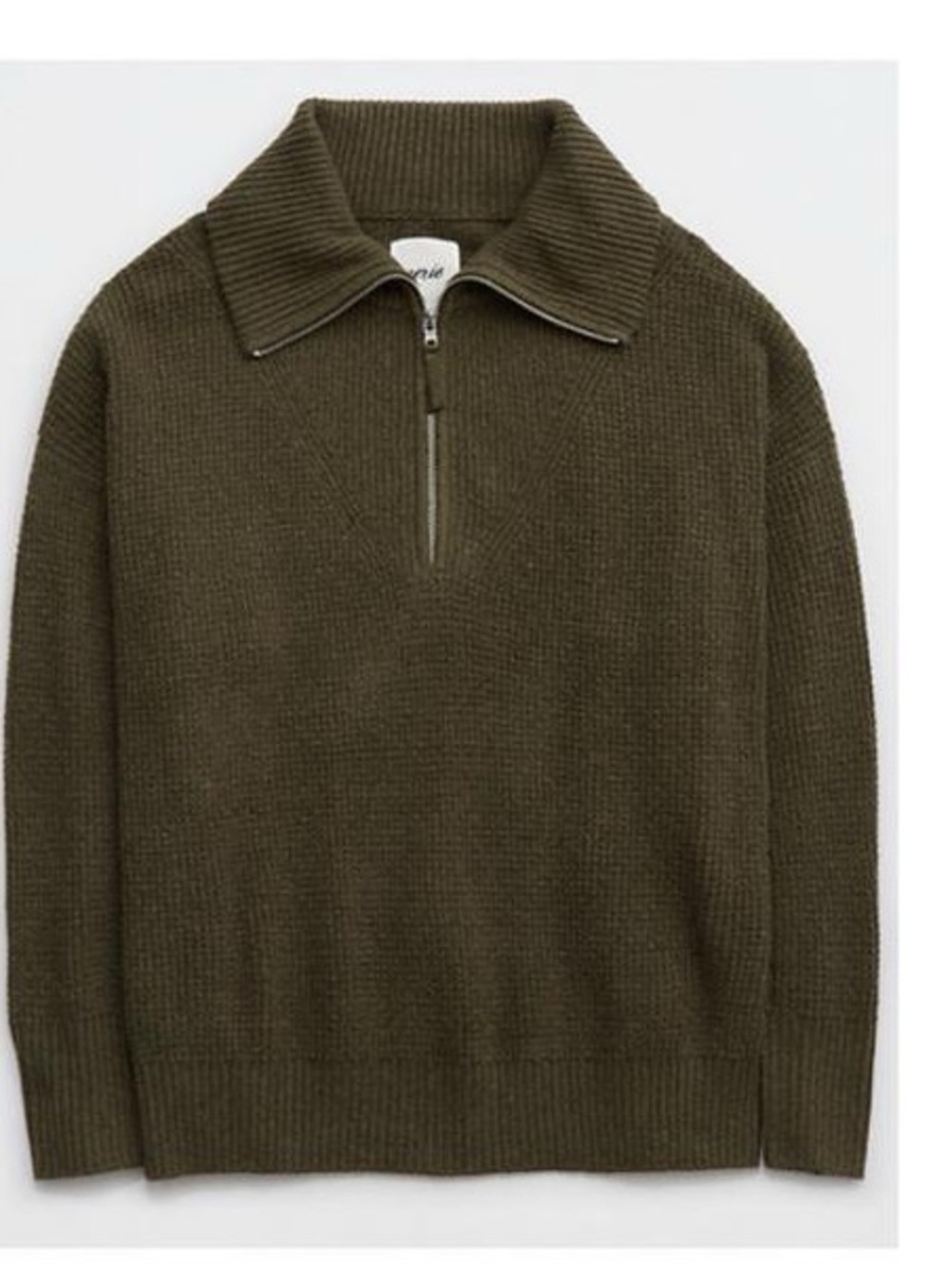 Women’s Aerie Olive Half-Zip Sweater
